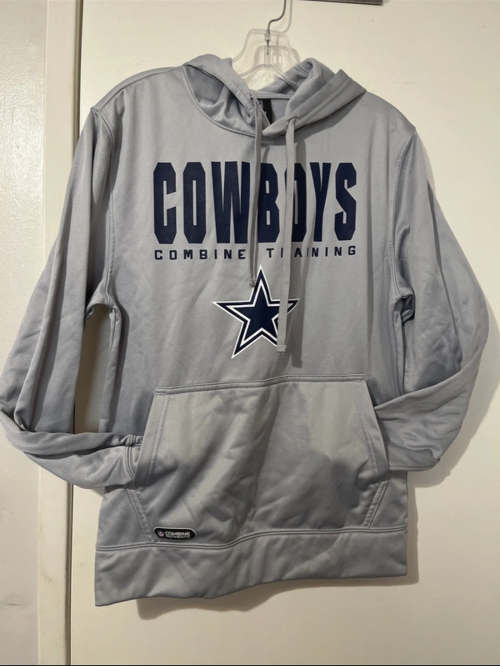 Cowboys Combine Training Grey Hooded Pullover Sweatshirt